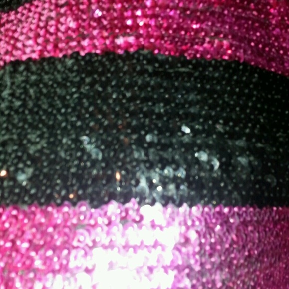 XXI mini skirt black Purple magenta stripe metallc - Picture 7 of 8